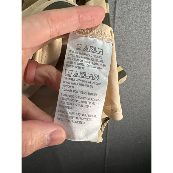 Studio Park x Leah Williams Printed Chiffon Blouse with Ruff Khaki Zebra Large - Picture 9 of 9